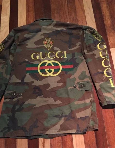 gucci camo jacket womens|Gucci leather jackets for women.